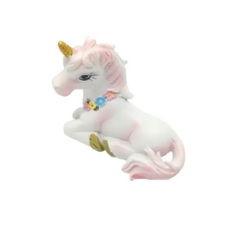 Kerámia unikornis virágfüzérrel - 5,5x5x2,5 cm