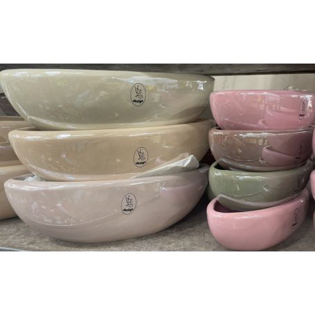 Kerámia csónak kaspó fényes - több színben - 26 cm, 36 cm