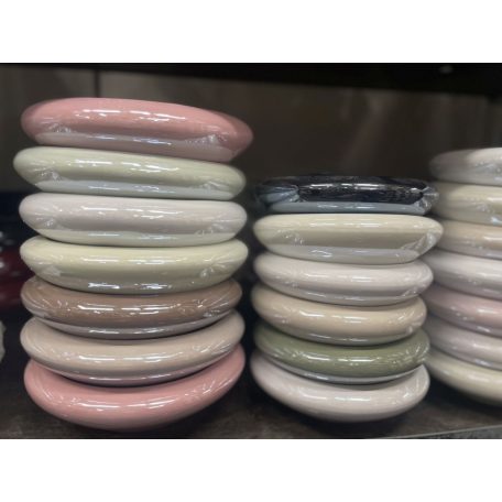 Kerámia lapos tál - több színben - 20 cm