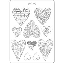 Lágy PVC öntőforma - A5 - Hearts - K3PTA530