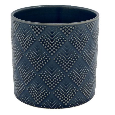 Kerámia kaspó Vintage kék - 13 cm