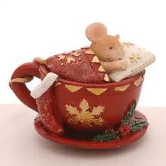 Alvó egér csészében - 7 cm - Raktáron