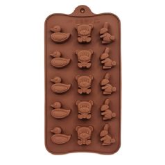   Szilikon bonbon és csoki forma - Nyuszi-kacsa-maci - 21x10,5 cm