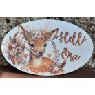 Hello ősz fatábla - Őzike - 15,5x9,5 cm 