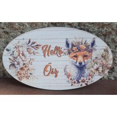 Hello ősz fatábla - Róka - 15x9 cm 