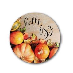 Nyomtatott fa tábla - Helló Ősz - 7 cm, 13 cm
