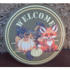 Nyomtatott fa tábla -Welcome - 12 cm