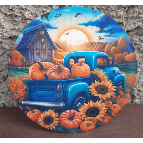 Nyomtatott fa tábla - Helló Ősz - 15x9 cm