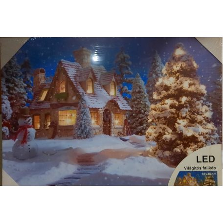 Karácsonyi LEDes világító falikép lámpás - 30x40 cm 