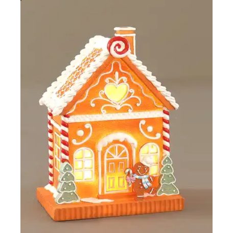 Karácsonyi mézeskalács házikó LED-es - 21,50 cm - Raktáron