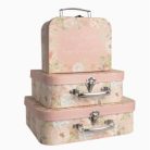 Bőrönd virágos - Barack - 3 db-os szett - 20 cm, 25 cm, 30 cm