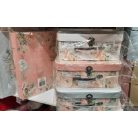 Bőrönd virágos - 3 db-os szett - 20 cm, 25 cm, 30 cm