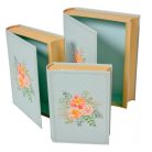 Könyv alakú díszdoboz szett - Zöld -17 cm, 21 cm, 25 cm, 29 cm