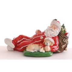 Alvó Télapó kutyussal - 33,50 cm - Raktáron