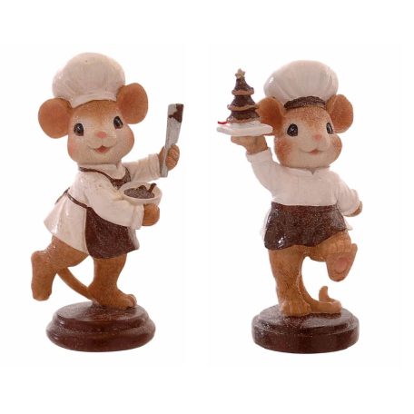 Egér fiú-lány karácsonyi sütivel - 16 cm