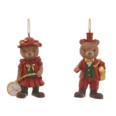   Karácsonyi macipár órával - 9 cm - 2 db-os szett - Raktáron