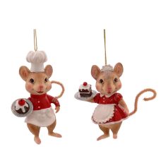 Egérpár sütivel - 10 cm - 2 db-os szett - Raktáron