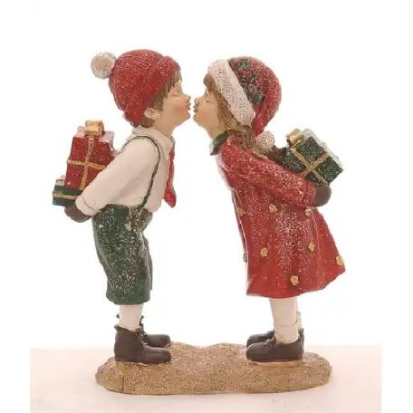 Ajándékozó karácsonyi pár - 18 cm - Raktáron