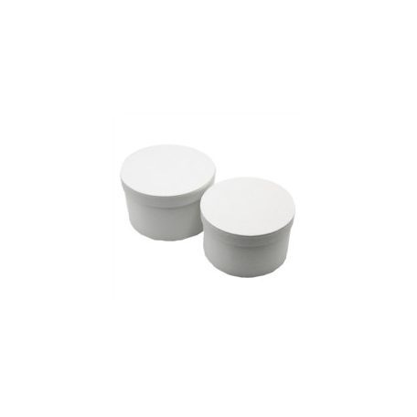 Papírdoboz kerek - Fehér - 16 cm, 19 cm - 2 db-os szett 