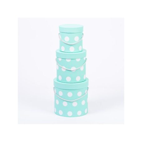 Pöttyös doboz - Zöld - 3 db-os szett