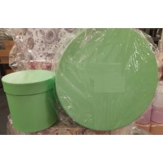 Papirdoboz kerek - Zöld - 12 cm