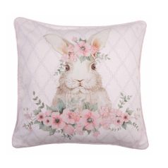 Clayre & Eef - Flower Easter Bunny párnahuzat - 40x40 cm 