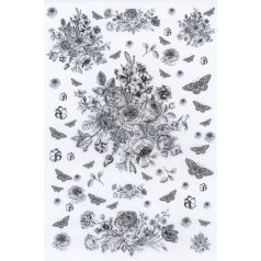 Kalit rizspapír - A4 - Rózsák-Pillangók - 21x29,7 cm