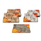 Hello ősz fatábla - 9,6x5,5 cm