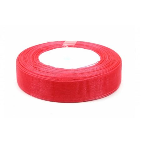 20 mm-es organza szalag - Korall - 45,7 méter