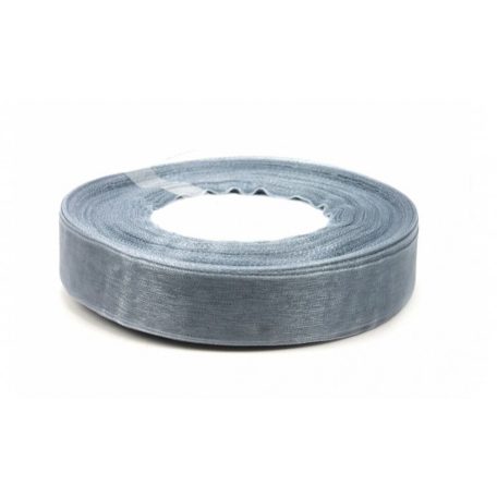 20 mm-es organza szalag - Szürke - 45,7 méter