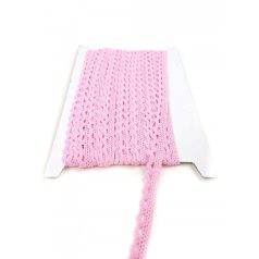   Csipke szalag 71 - rózsaszín - 1 cm széles - 9 méter hosszú