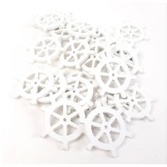  Fa dekor hajó kormány - Fehér - 5 cm 