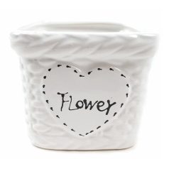  Kosár mintás FLOWER kocka kaspó - 7,5x9x9 cm 