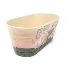 Mintás műanyag ovál láda A - 23,5x12,5x10,5 cm