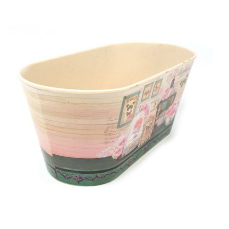 Mintás műanyag ovál láda A - 23,5x12,5x10,5 cm