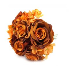 Antik színű dekor rózsa csokor - Rozsda