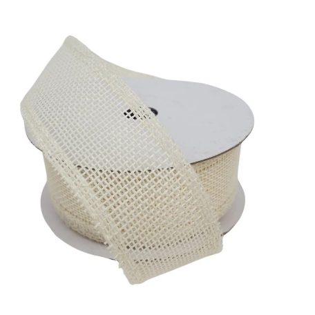 Színes zsák szalag - Tört fehér - 3,6 cm - 9 méter 