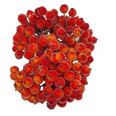  Csillámos drótos bogyó - Narancs - 1 cm - 200 db/csomag