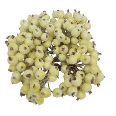   Csillámos drótos bogyó - Törtfehér - 1 cm - 200 db/csomag 