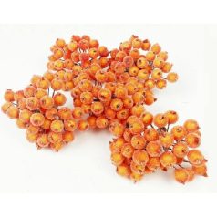   Csillámos drótos bogyó - Sötét narancs - 1cm - 200 db/csomag 