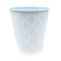 Színes rombusz mintás bádog kaspó - Kék - 9x9x10,5 cm