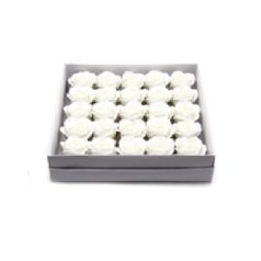 Szappanrózsa - 25 db - 6x7 cm - Fehér