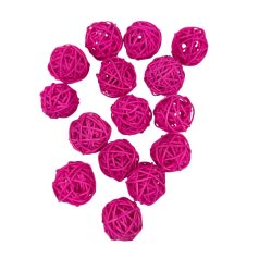 Rattan golyó - 3 cm - Pink - 15 db/csomag