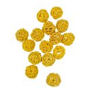 Rattan golyó - Sárga - 3 cm - 15 db/csomag 