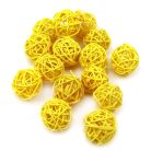 Rattan golyó - Sárga - 3 cm - 15 db/csomag 