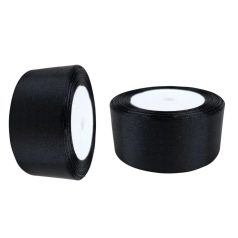 Szatén szalag - Fekete - 4 cm - 22,8 méter