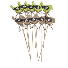   Zöld-Natúr fa betűző - Madár 10 db/csomag, kb.8*5 madár+betűző