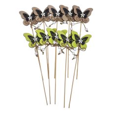   Zöld-Natúr fa betűző - Lepke - 7x5 lepke+betűző - 10 db/csomag 