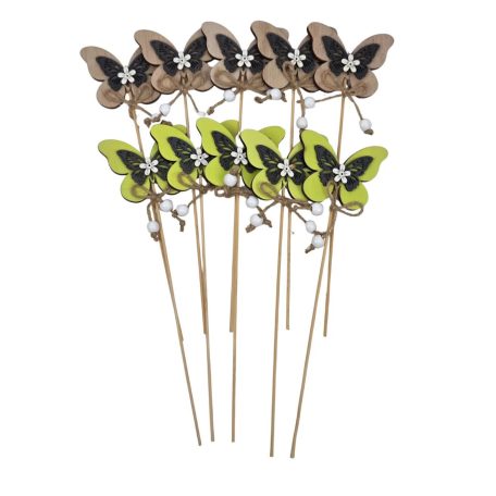 Zöld-Natúr fa betűző - Lepke - 7x5 lepke+betűző - 10 db/csomag 