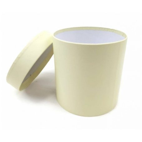  Virág doboz kicsi kerek - Krém - 12x12x12 cm